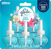 Glade PlugIns Refills Air Freshener, Scented and Essential Oils for Home and Bathroom, Aqua Waves, 3.35 Fl Oz, 5 Count (Pack of 5)