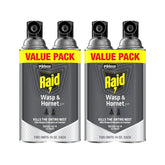 Raid Wasp & Hornet Killer Spray, Kills the Entire Nest, for Paper Wasps, Yellow Jackets, Mud Daubers and More, 14 oz (Pack of 4)
