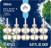Glade PlugIns Refills Air Freshener, Sea Mist & Cypress, Scented and Essential Oils for Home and Bathroom, 0.67 Fl Oz, 10 Count