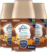 Glade Automatic Spray Refill, Air Freshener for Home and Bathroom, Cashmere Woods, 6.2 Oz, 3 Count