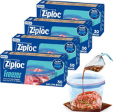 Ziploc Gallon Food Storage Freezer Bags, 120ct Total, Stand-Up Bottom, Easy to Fill, 30 Count, 4 Pack