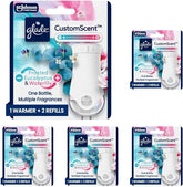 Glade PlugIns Refills with CustomScent Technology, Eucalyptus & Waterlily, 1 Warmer + 2 Refills, 1.34 Fl Oz (Pack of 5)