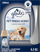 Glade Automatic Spray Refill Starter Kit, Pet Fresh Scent, Scented Air Freshener for Home and Bathroom, 6.2 Oz, 1 Holder + 1 Refill