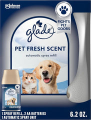 Glade Automatic Spray Refill Starter Kit, Pet Fresh Scent, Scented Air Freshener for Home and Bathroom, 6.2 Oz, 1 Holder + 1 Refill
