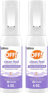 Off! Clean Feel Insect Repellent Misting Spray, Fragrance-Free Picaridin Bug Spray for Lasting DEET-Free Protection from Mosquitoes and Ticks, 6 oz, (Pack of 2)