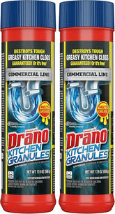 Drano Kitchen Granules Clog Remover, Commercial Line, 17.6 oz (Pack of 2)