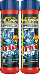 Drano Kitchen Granules Clog Remover, Commercial Line, 17.6 oz (Pack of 2)