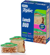 Ziploc Lunch Duo Variety Pack, Easy Open and Close, Plastic Food Storage Bags, 200 count