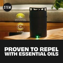 STEM Zone Mosquito Repellent Device, Easy-to-Use Outdoor Insect Protection with Proven Essential Oils, People and Pet Safe, Solar and USB-C Charger, Waterproof - 1.12 pounds