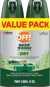 OFF! Deep Woods Insect Repellent Aerosol, Dry, Non-Greasy Formula, Bug Spray with Long Lasting Protection from Mosquitoes and Ticks, 4 Oz, (Pack of 2)