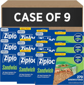 Ziploc Sandwich and Snack Bags, Easy Open and Close, Plastic Food Storage Bags, 270 Bags Total (Packaging May Vary), Pack of 9