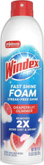 Windex Fast Shine Foam Glass Cleaner Supplies, No-Drip Window & Mirror Aerosol Spray, Streak-Free, Removes Fingerprints, Dust, Dirt & Smoke Film, Grapefruit Scent, 19 oz
