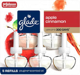 Glade PlugIns Refills Air Freshener, Scented and Essential Oils for Home and Bathroom, Apple Cinnamon, 3.35 Fl Oz, 5 Count