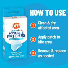 OFF! Post-Bug Bite Patches for Adults & Kids, Camping Essentials, Hydrocolloid Soothing Patches, Latex -Free, 20 Count