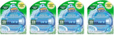 Scrubbing Bubbles Fresh Gel Toilet Bowl Cleaning Stamps, Helps Keep Toilet Clean and Helps Prevent Limescale & Rings, Rainshower Scent, 1 Dispenser with 6 Fresh Gel Stamps (Pack of 4)
