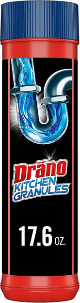 Drano Kitchen Granules Drain Clog Remover and Cleaner, Unclogs blockage from Grease or Cooking Oil, 17.6 oz