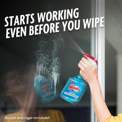 Windex Glass and Window Cleaner Spray Bottle, Bottle Made of 100% Recycled Plastic, Surface Cleaning Spray, Original Blue Scent, 32 Fl Oz