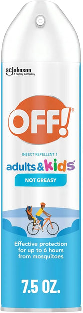 OFF! Insect Repellent Aerosol for Adults & Kids, Fragrance-Free Picaridin Bug Spray for Everyday DEET-Free Protection from Mosquitoes and Ticks, 7.5 Oz