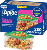 Ziploc Snack Bags, Easy Open and Close, Plastic Food Storage Bags, 280 Bags Total