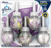 Glade PlugIns Refills Air Freshener, Scented and Essential Oils for Home and Bathroom, Lavender & Vanilla, 3.35 Fl Oz, 5 Count
