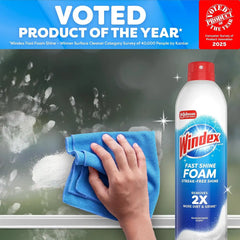 Windex Fast Shine Foam Glass Cleaner Supplies, No-Drip Window & Mirror Aerosol Spray, Streak-Free, Removes Fingerprints, Dust, Dirt & Smoke Film, Grapefruit Scent, 19 oz