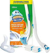 Scrubbing Bubbles Toilet Bowl Cleaning System with Flushable & Disposable Cleaner Refill Pads, Fights Odors and Helps Remove Limescale & Hard Water Stains, Citrus Scent, 1 Wand + 4 Refills + 1 Stand