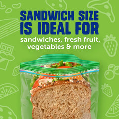 Ziploc 175 Count Sandwich and Snack Bags, Easy Open and Close, Plastic Food Storage Bags