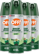 OFF! Deep Woods Insect Repellent Aerosol, Dry, Non-Greasy Formula, Bug Spray with Long Lasting Protection from Mosquitoes and Ticks, 4 Oz, (Pack of 4) | Bug Spray with Long Lasting Protection from, (Pack of 4)