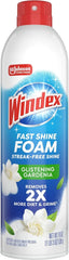 Windex Fast Shine Foam Glass Cleaner, No-Drip Windows, Doors, Mirrors, Countertops Aerosol Cleaning Spray, Streak-Free Shine, Removes Fingerprints, Dust, Dirt, Gardenia Scent, 19 oz (Pack of 6)