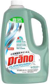 Drano Max FlowGuard Build-Up Remover, Probiotic Enzyme Drain Cleaner, 60 oz | Probiotic enzyme formula helps prevent clogs and remove odors and buildup; safe for pipes, septic systems, sinks and toilets