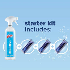 Windex Dissolve Concentrated Pods, Glass Cleaner Starter Kit contains 1 Reusable Bottle, 3 Concentrated Dissolvable Pod