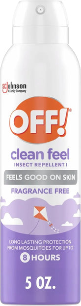 OFF! Clean Feel Insect Repellent Aerosol with 20% Picaridin - Long-Lasting DEET-Free Protection from Mosquitoes, Fragrance-Free Pest Control For Ticks & Flies, Camping, Bug Spray - 5 oz | insect-repellants