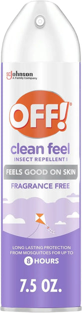 OFF! Clean Feel Insect Repellent Aerosol with 20% Picaridin - Long-Lasting DEET-Free Protection from Mosquitoes, Fragrance-Free Pest Control For Ticks & Flies, Camping, Bug Spray - 7.5 oz