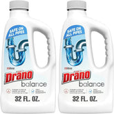 Drano Balance Drain Clog Remover and Cleaner, Non-Corrosive Formula, Safe on All Pipes and Septic Tanks, Formulated Using Only Essential Ingredients, 32 Fl Oz (Pack of 2)