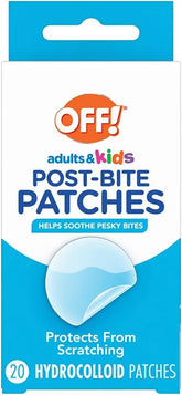 OFF! Post-Bug Bite Patches for Adults & Kids, Camping Essentials, Hydrocolloid Soothing Patches, Latex -Free, 20 Count