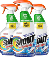 SHOUT Advanced Laundry Stain Remover Gel for Clothes Laundry, Breaks Down Stubborn, Dried-in, and Tough Stains, 22oz Spray, Pack of 3 (Packaging May Vary)