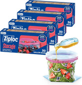Ziploc Gallon Food Storage Bags, 120ct Total, Stand-Up Bottom, Easy to Fill, 30 Count (Pack of 4)