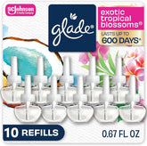 Glade PlugIns Refills Air Freshener, Scented and Essential Oils for Home and Bathroom, Exotic Tropical Blossoms, 6.7 Fl Oz, 10 Count