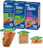 Ziploc 175 Count Sandwich and Snack Bags, Easy Open and Close, Plastic Food Storage Bags