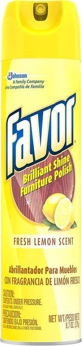 Favor Furniture Polish, Cleans Dust and Leaves Shine with No Wax Build-Up, for Finished or Sealed Hardwood, Wood Laminate and More, 9.7oz 6-Pack