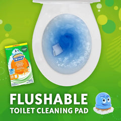 Scrubbing Bubbles Flushable Toilet Wand Refills, Fresh Brush Toilet Cleaner Refill Pads, Cleans Limescale & Fights Odors, Citrus Scent, 10 Count, Pack of 4