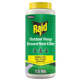 Raid Outdoor Wasp Ground Nest Killer, Dust Insecticide for Outside Household Use, Wasp Killer, Fast-Working and Odorless, 24 Oz