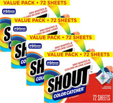 Shout Color Catcher Sheets for Laundry, Allow Mixed Washes, Prevents Color Runs and Maintains Original Clothing, 72 Count - Pack of 4 (288 Total Sheets)