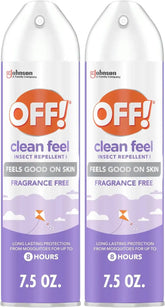 OFF! Clean Feel Insect Repellent Aerosol with 20% Picaridin, Bug Spray with Long Lasting Protection from Mosquitoes, Feels Good on Skin, 7.5 oz (Pack of 2)