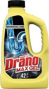 Drano Max Gel Drain Clog Remover and Cleaner for Shower or Sink Drains, Unclogs and Removes Hair, Soap Scum, Blockages, Commercial Line, 42 oz