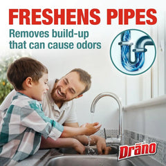 Drano Max FlowGuard Build-Up Remover, Probiotic Enzyme Drain Cleaner, 60 oz | Probiotic enzyme formula helps prevent clogs and remove odors and buildup; safe for pipes, septic systems, sinks and toilets
