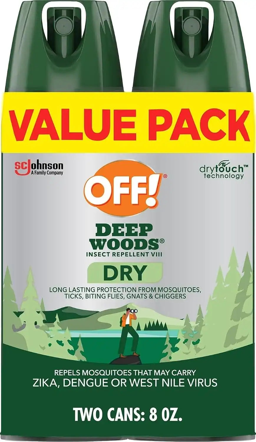 OFF! Deep Woods Insect Repellent Aerosol, Dry, Non-Greasy Formula, Bug Spray with Long Lasting Protection from Mosquitoes and Ticks, 4 Oz, (Pack of 2)