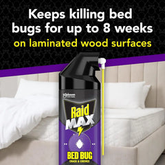 Raid MAX Bed Bug Crack & Crevice Extended Protection Foaming Spray, Kills Bed Bugs for up to 8 weeks on Laminated Woods and Surfaces, 17.5 oz
