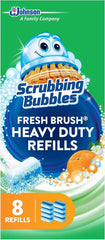Scrubbing Bubbles Toilet Bowl Wand Cleaner Refills, Fresh Brush Heavy Duty Cleaner Toilet Refill Pads, Removes Limescale & Odors, Citrus Scent, 8 Count (Pack of 8)