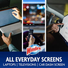 Windex Electronics Screen Wipes for Computers, Phones, Televisions and More, 25 Count - Pack of 3 (75 Total Wipes)